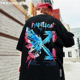 ハイストリートスタイル カラフルな蝶 カジュアル 半袖シャツ