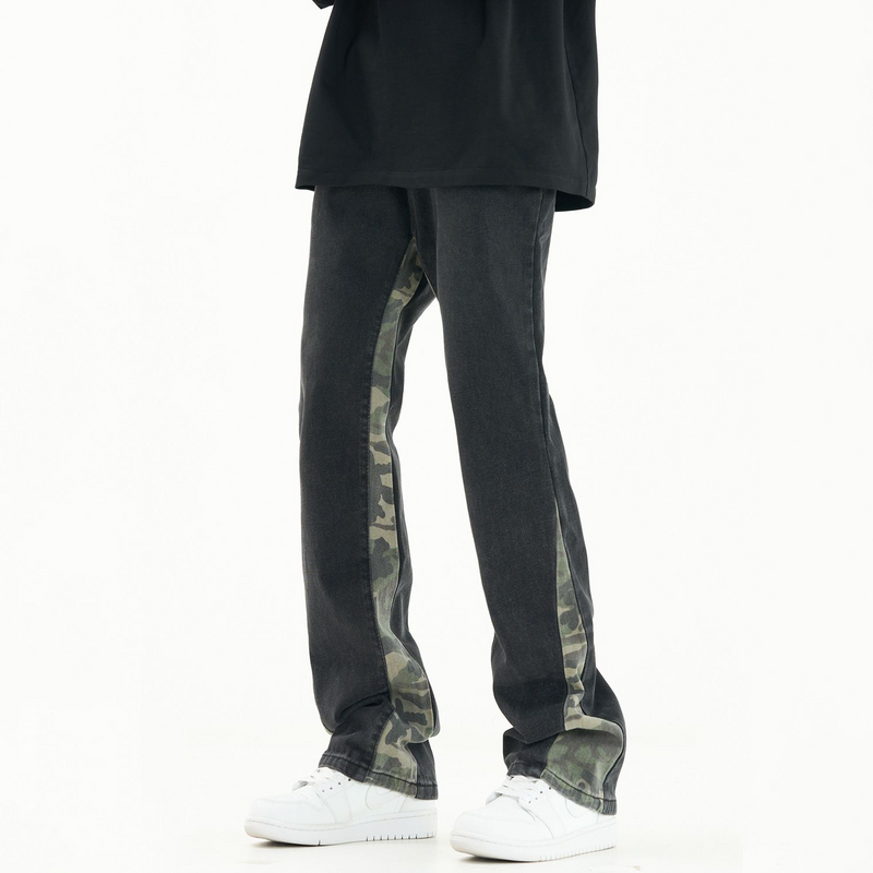 アメリカンハイストリートスタイル スプライシング風 ジーンズ