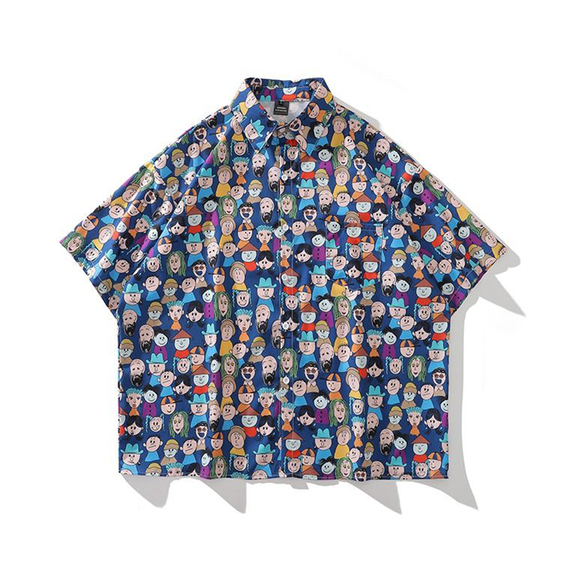 面白かわいいアニメカジュアル半袖シャツ