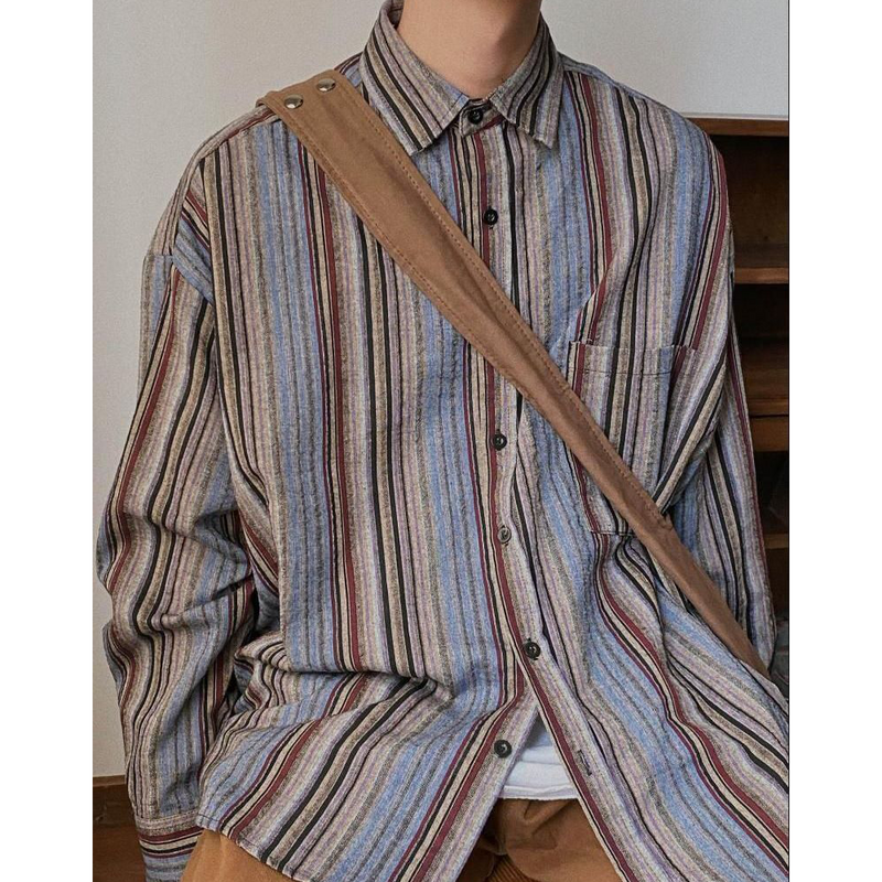 INS大人气 ヴィンテージスタイル ストライプ シャツ