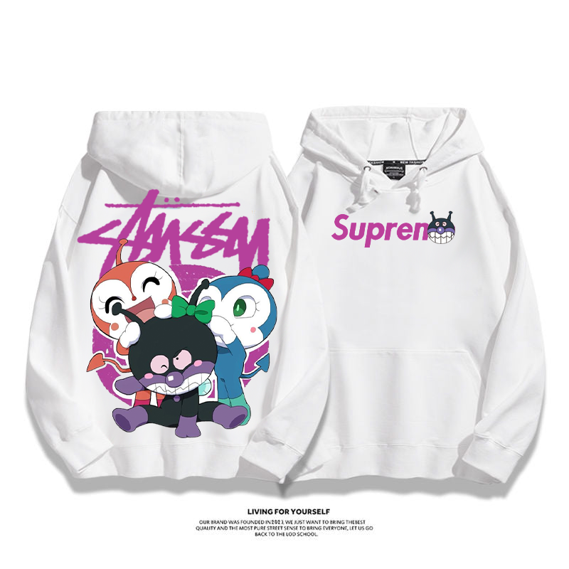 人気アニメ プリント柄フード付きパーカー