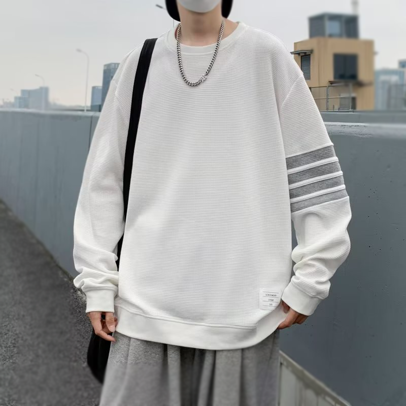 ミニマルなデザイン ワッフル カジュアル 长袖Tシャツ