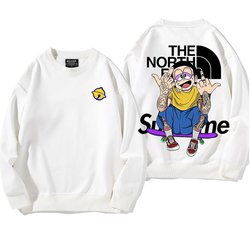 人気アイテム アニメキャラクター パターンプリント フードなしパーカー