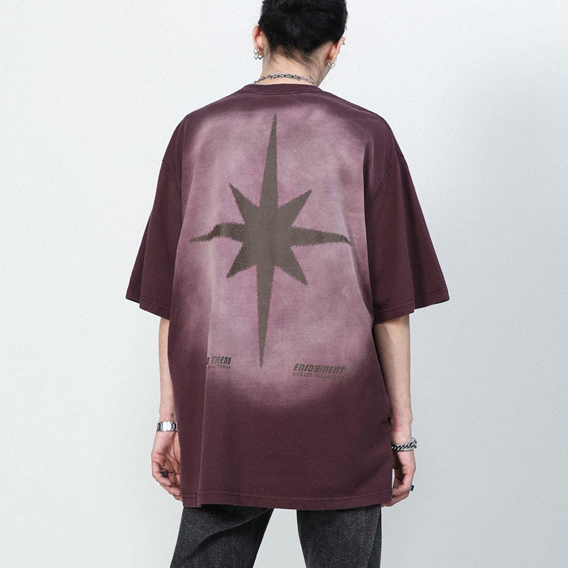 純粋な綿素材 スターライト カジュアル 半袖シャツ