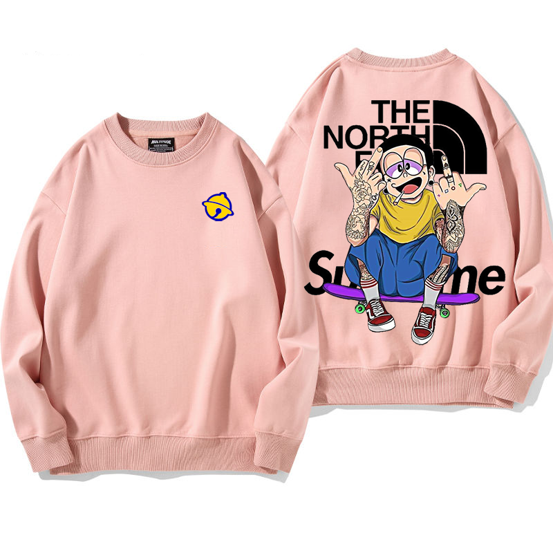 人気アイテム アニメキャラクター パターンプリント フードなしパーカー