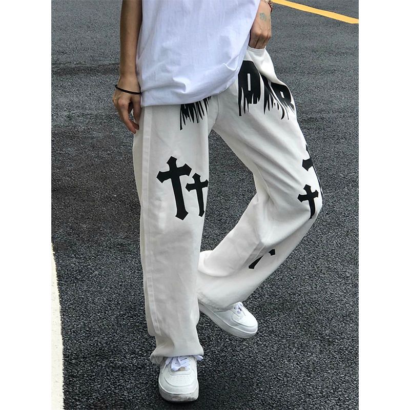 INS大人气 ハイストリートスタイル 十字架 ジーンズ カジュアルパンツ