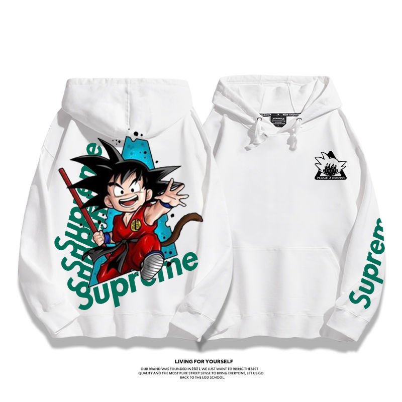 立体的なデザイン アニメのキャラクター プリント柄フード付きパーカー