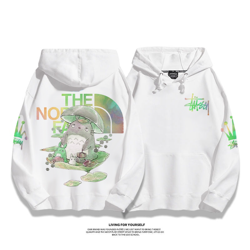 美しいデザイン 水彩画 プリント柄フード付きパーカー