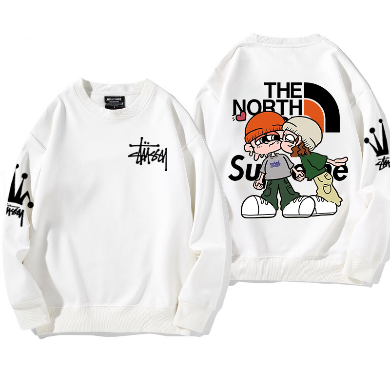 人気商品 ユニーク プリント柄 カートゥーン フードなしパーカー