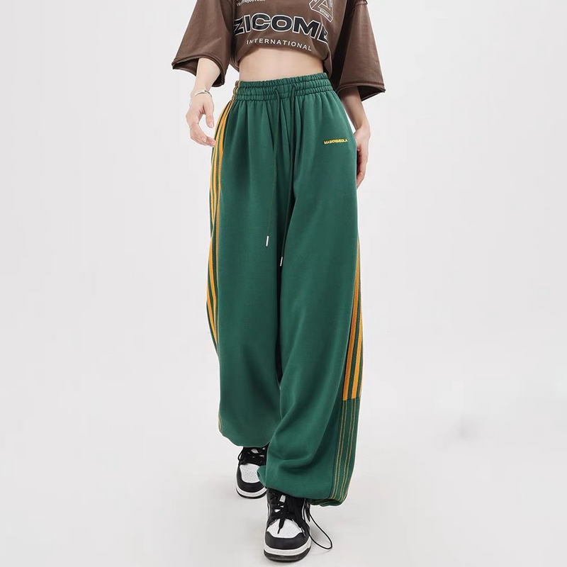 スポーツスタイル ストライプ カジュアルパンツ