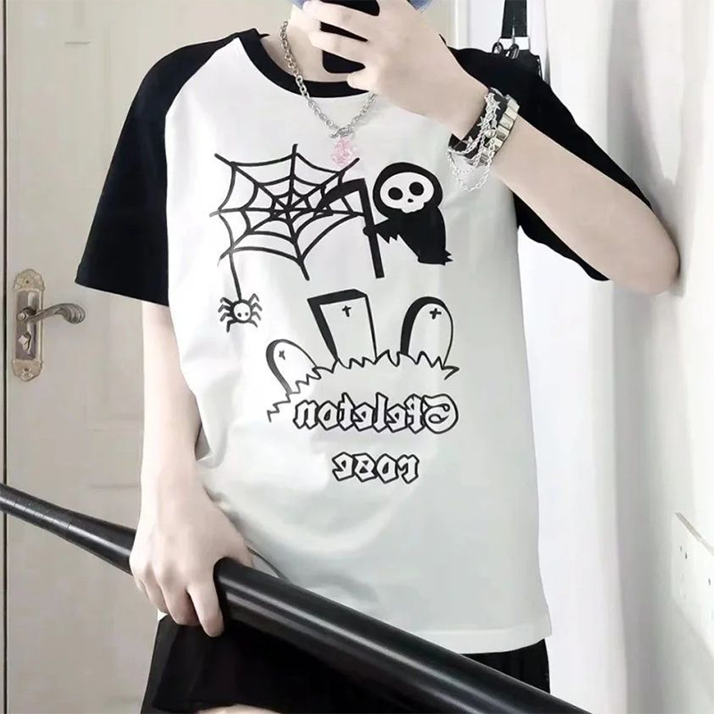 パンクスタイル かわいい少女 カジュアル 半袖シャツ