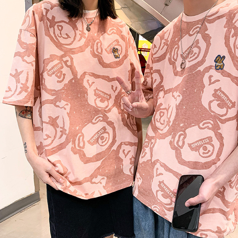 超かわいい暴力クマ カジュアル 半袖シャツ