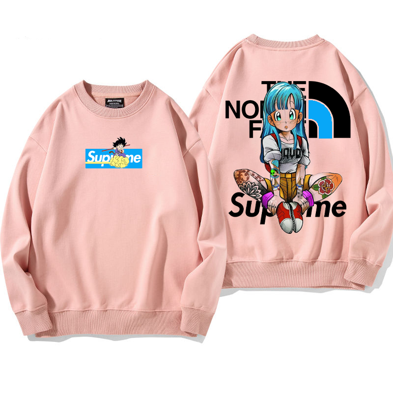 人気のデザイン 漫画のキャラクターの座り姿勢 プリント柄 フードなしパーカー