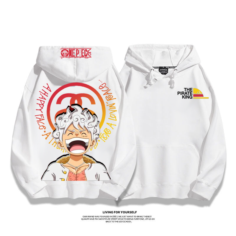 人気の製品 笑う人 プリント柄フード付きパーカー