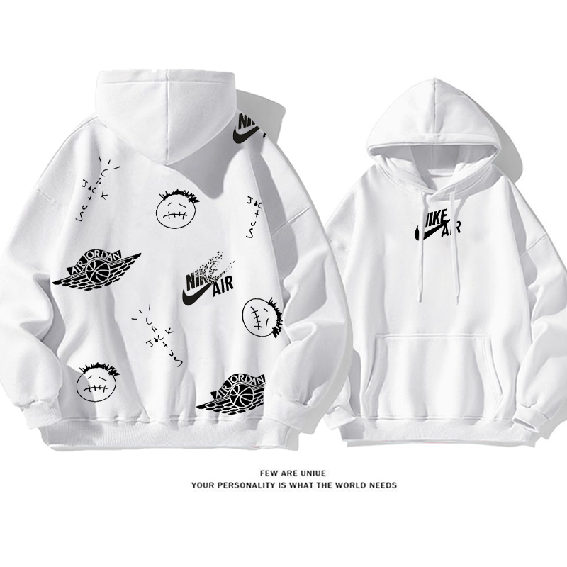 トレンディなデザイン プリント柄フード付きパーカー