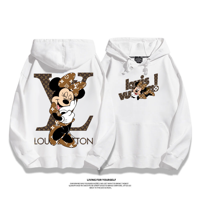 超人気 トレンドブランド カートゥーン プリント柄フード付きパーカー