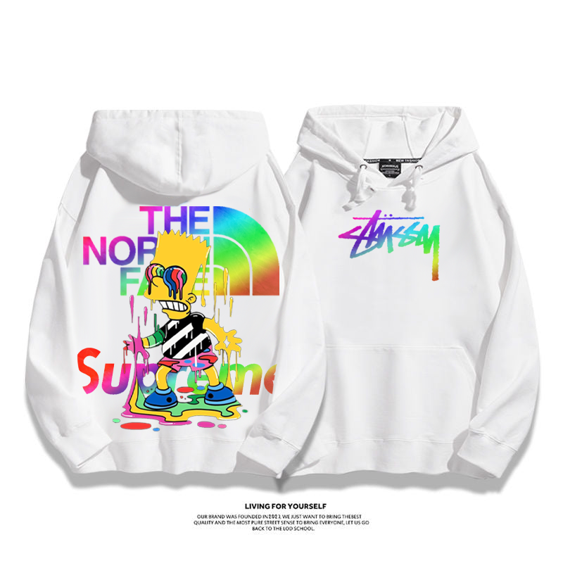 パーソナライズされたデザイン カラーグラフィックプリント フード付きパーカー