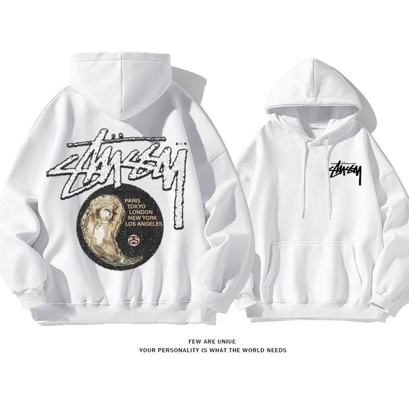 街頭風logoプリント模様ファッションパーカー