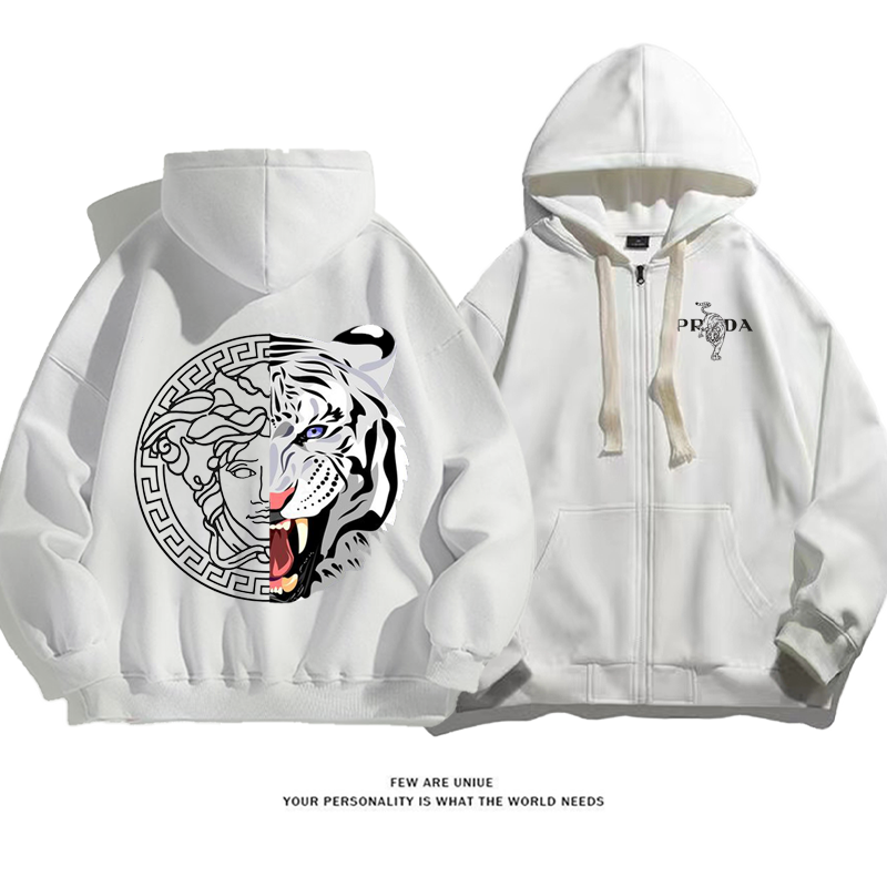 超人気白いトラデザイン性のある超カッコイイファッションパーカー