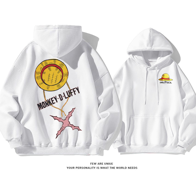 人気爆発小衆の設計麦わら帽子アニメのファッションパーカー