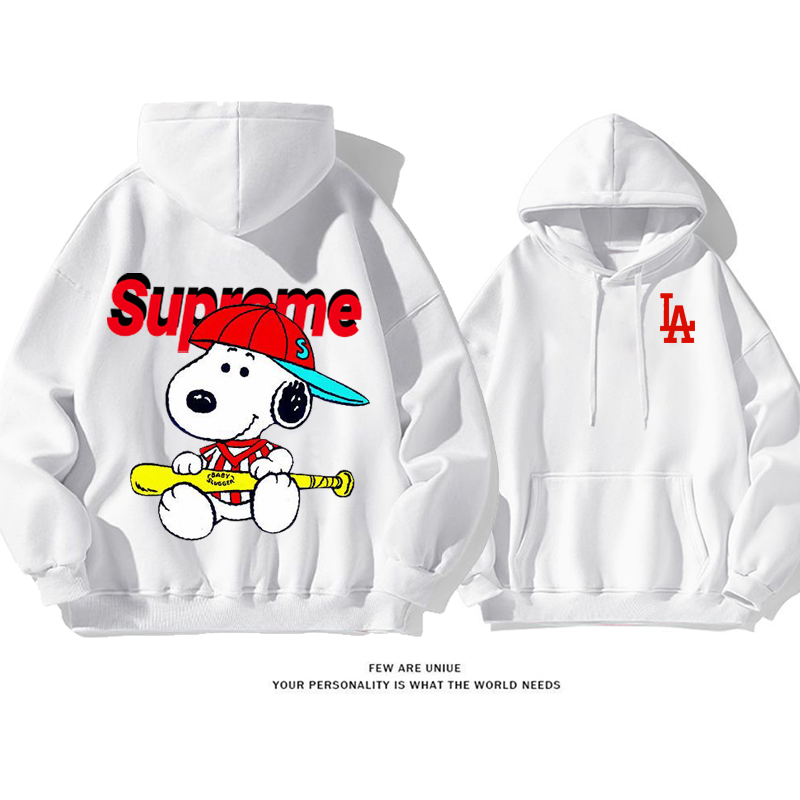 人気爆発カジュアル白い子犬カートゥーン超カッコイイファッションパーカー