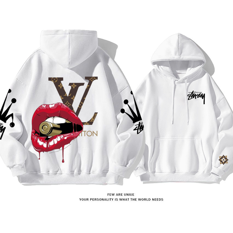 カジュアル超人気赤い唇超カッコイイファッションパーカー