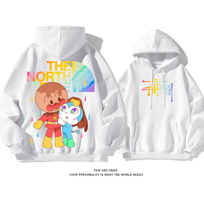 人気商品カートゥーンカップルプリント柄パーカー