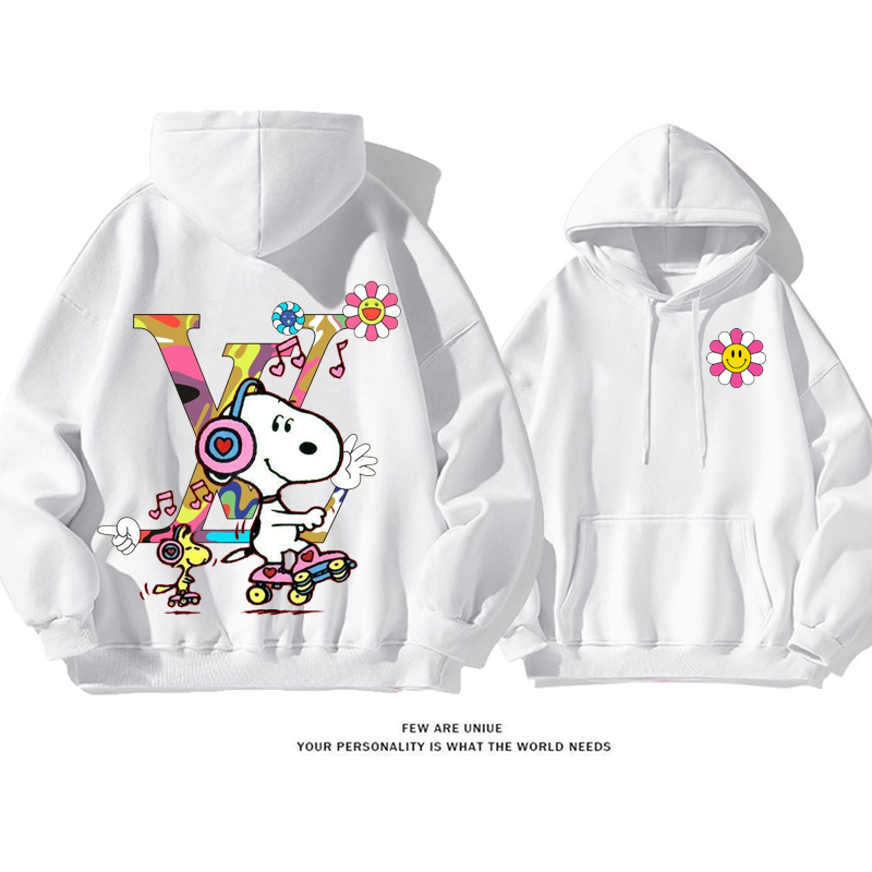 カジュアル 白い子犬デザイン性のある着心地がよいファッションパーカー