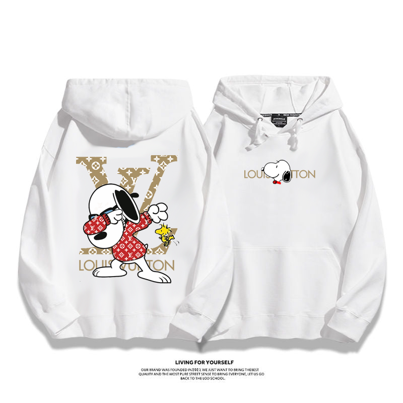 ストリート カートゥーン カップル フード付きパーカー