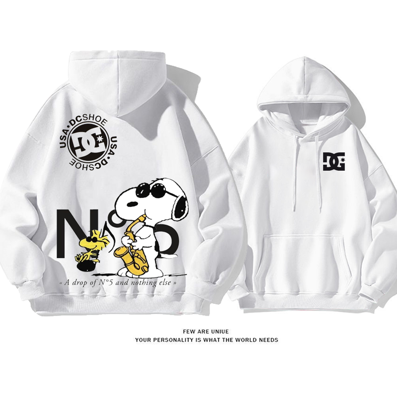 人気爆発白い子犬カートゥーンins映えカジュアルファッションパーカー