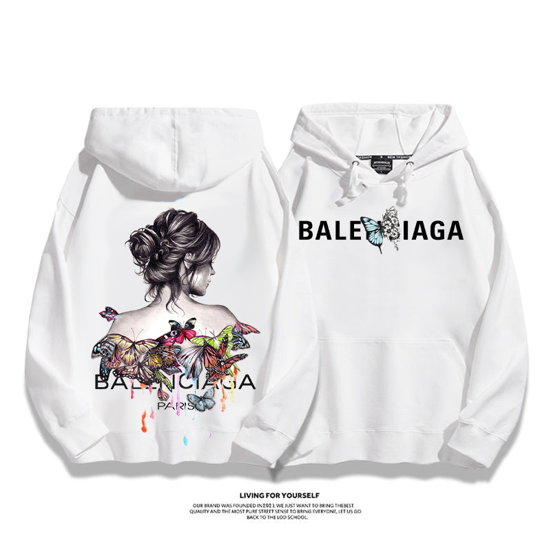 ユニークなデザイン 女性の後ろ姿 アドバンスド フード付きパーカー