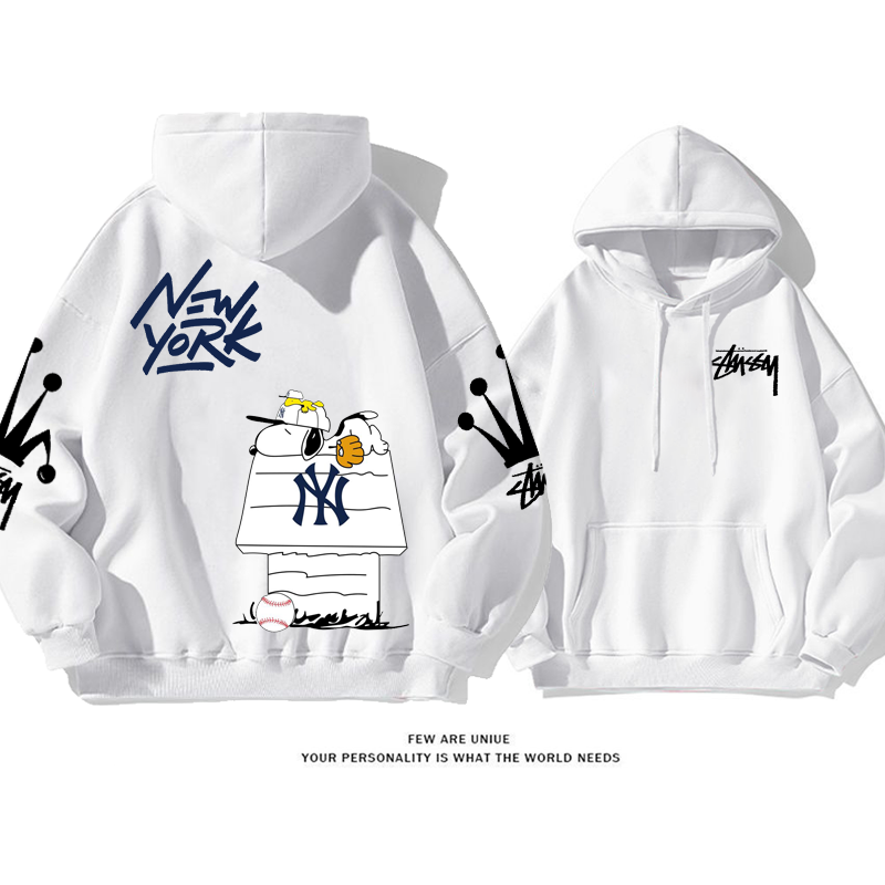 カジュアルカートゥーン白い子犬超カッコイイins映えファッションパーカー