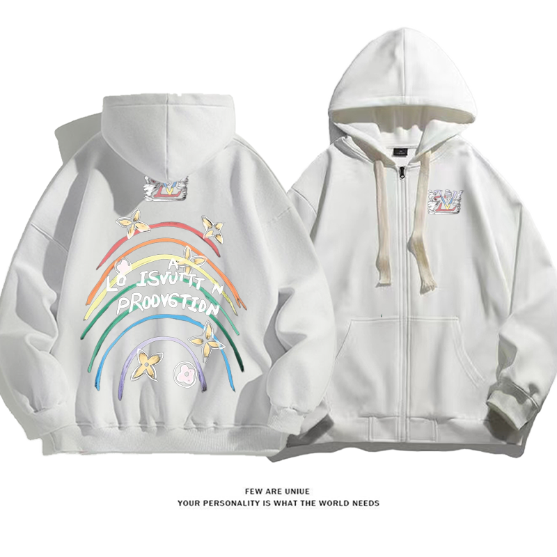 カジュアルデザイン性のある虹ぴかぴか光るファッションコート