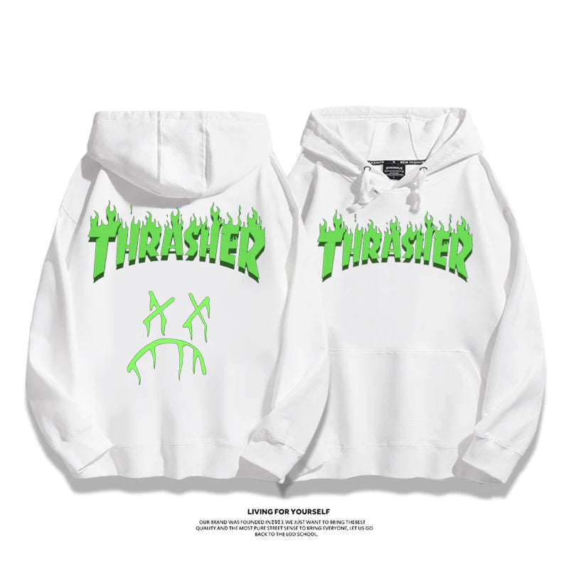 カートゥーンカジュアルヒップホップ風カップル パーカー