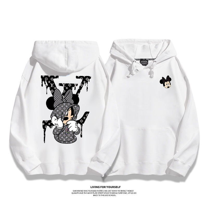 カジュアル かわいい カートゥーン カップル フード付きパーカー