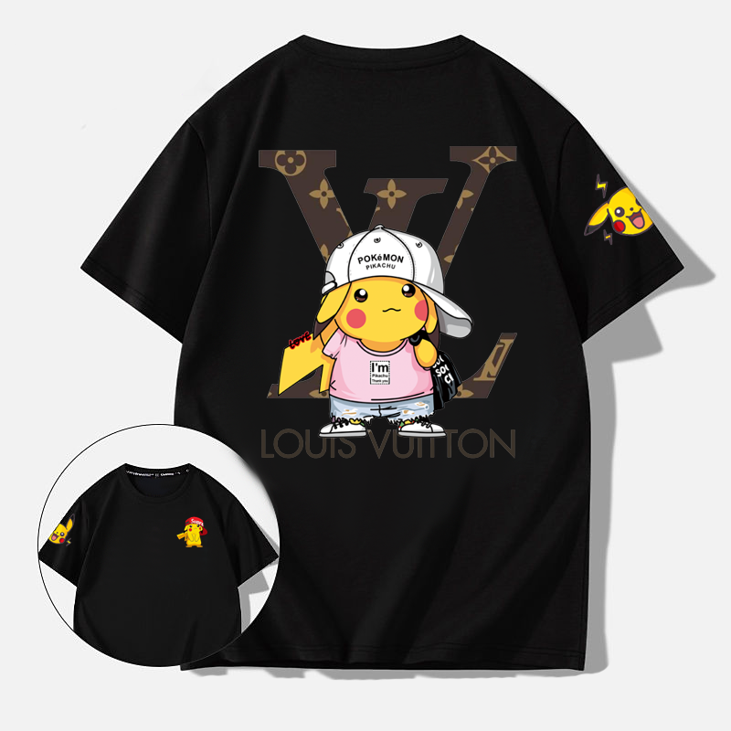 カジュアルファッション プリント柄トレンドブランド  カップル半袖シャツ