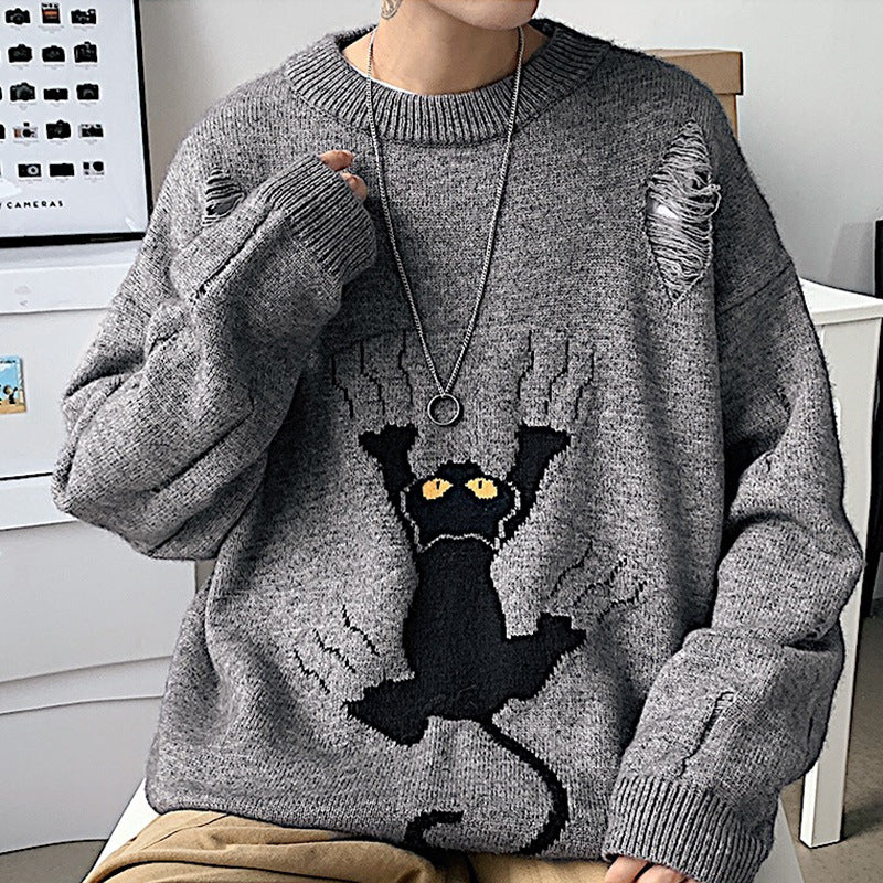 ユニークなデザイン 猫のひっかき傷 セーター