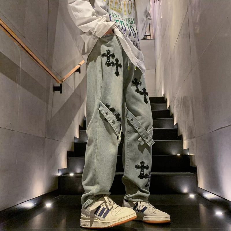 アメリカンスタイル ハイストリートスタイル クロス ジーンズ