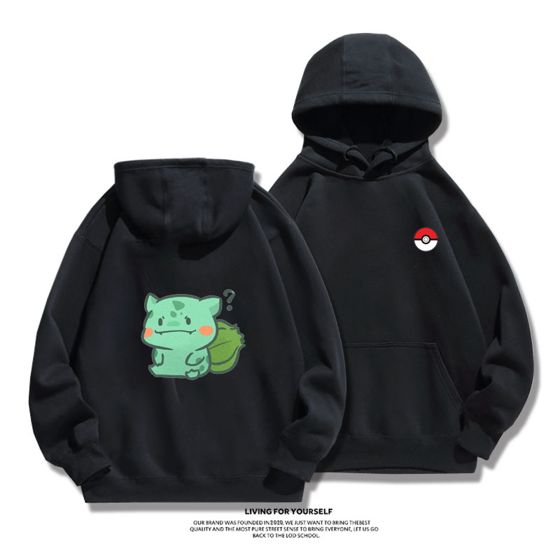 ゆったりしていて プリント柄 カートゥーン フード付きパーカー