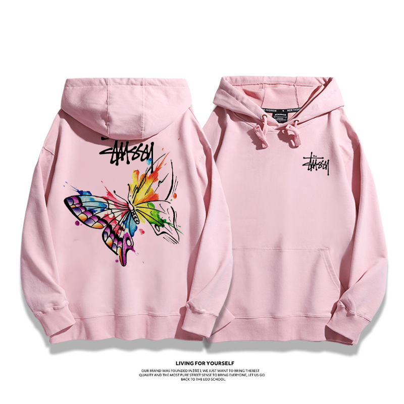 「蝶」欧米のハイストリートグラフィティ風人気パーカー