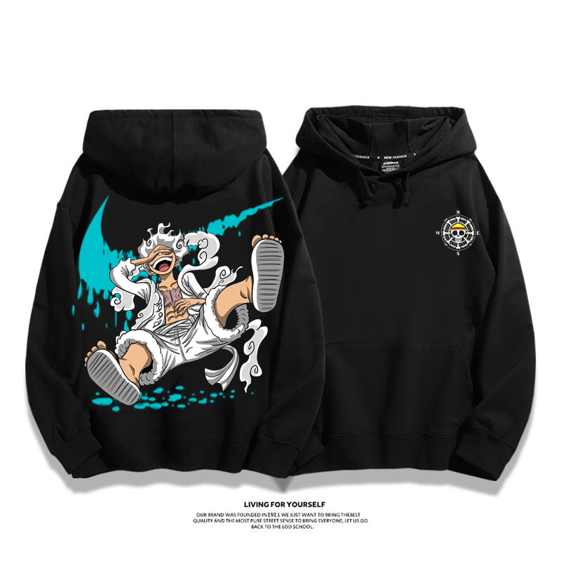 人気商品 白髪のアニメキャラクター プリント柄フード付きパーカー