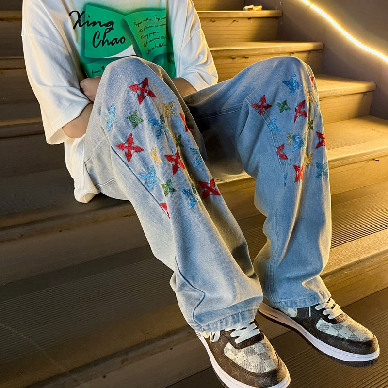 色付きの十字矢印 ハイストリートスタイル ジーンズ