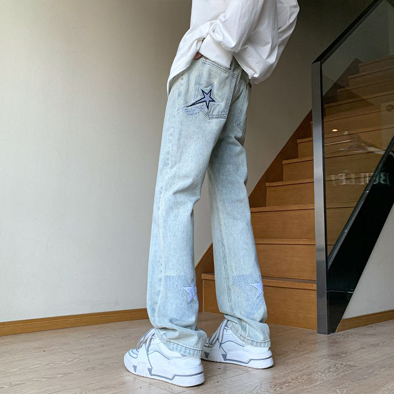 超カッコイイ 大きな星 ハイストリートスタイル ジーンズ