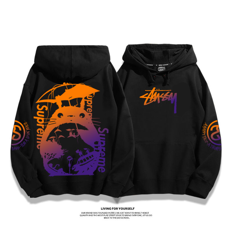 パーソナライズされたデザイン カラフル プリント柄フード付きパーカー