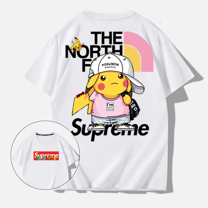 人気商品純粋な綿素材カートゥーンカップル カジュアル半袖シャツ