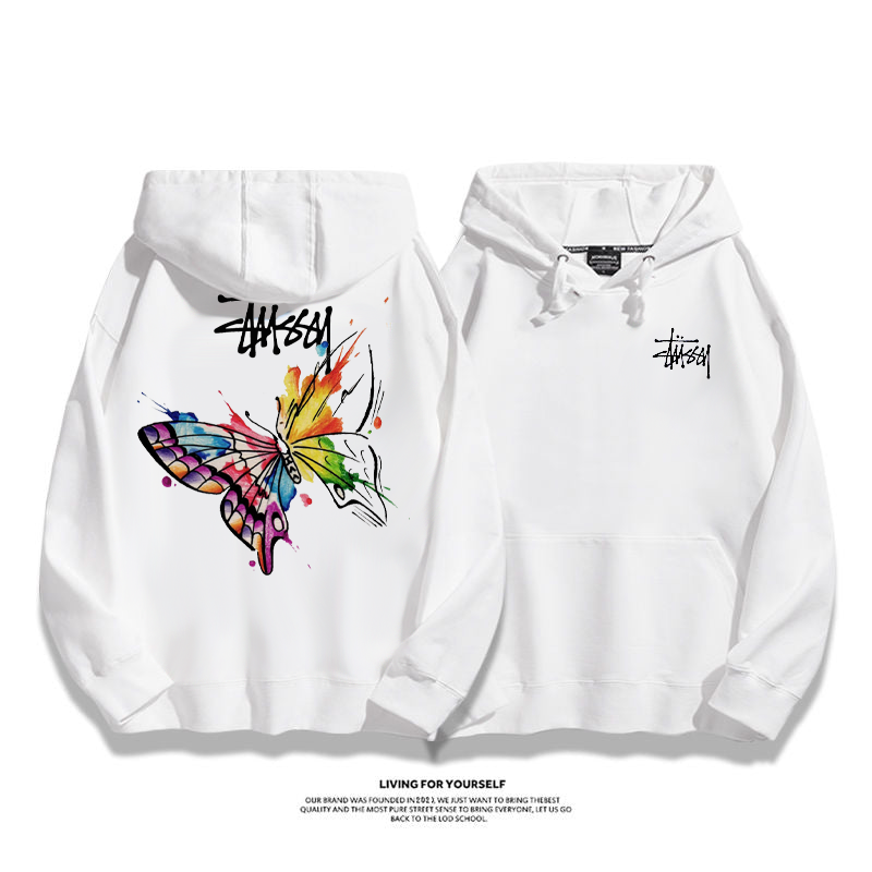 「蝶」欧米のハイストリートグラフィティ風人気パーカー