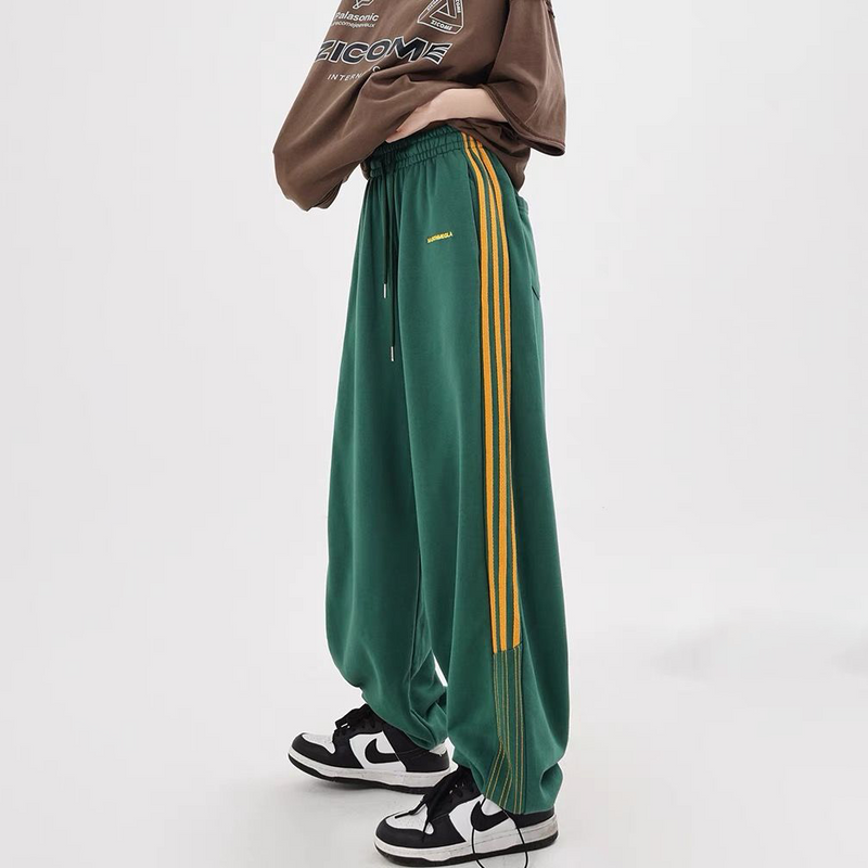 スポーツスタイル ストライプ カジュアルパンツ