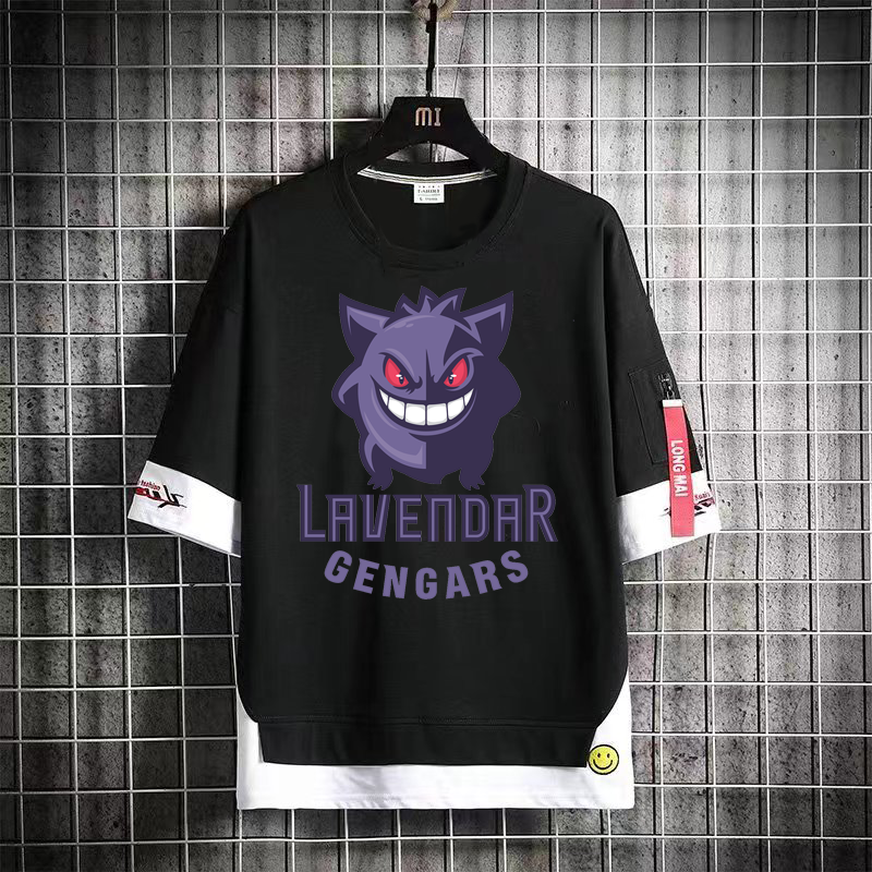 カジュアルカートゥーンファッションパーカー半袖シャツ