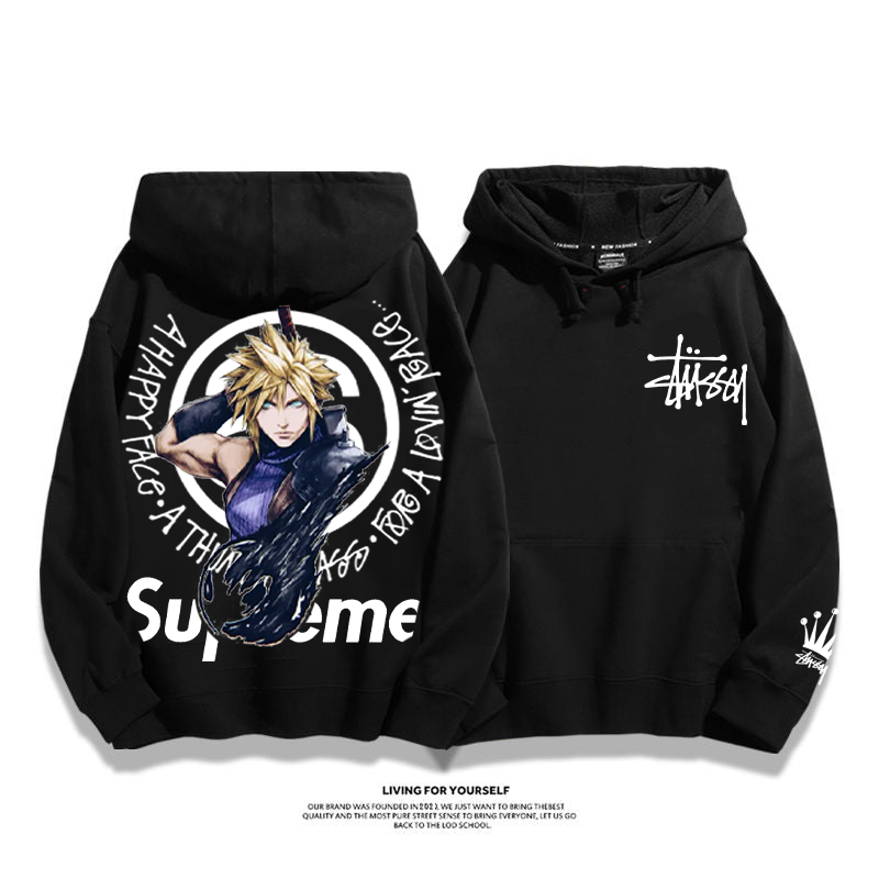 売れ筋デザイン ゲームキャラクター プリント柄フード付きパーカー