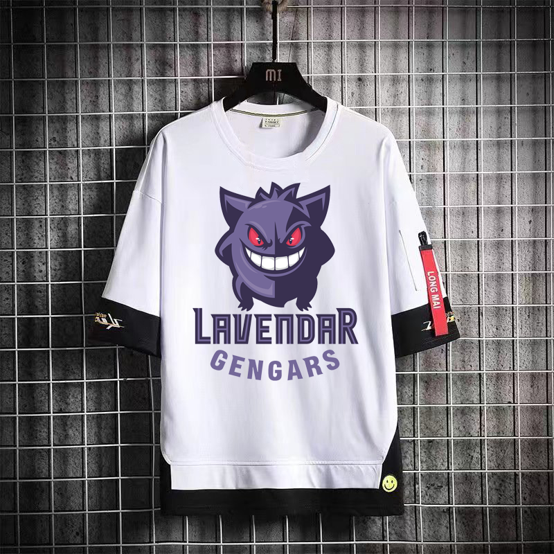 カジュアルカートゥーンファッションパーカー半袖シャツ